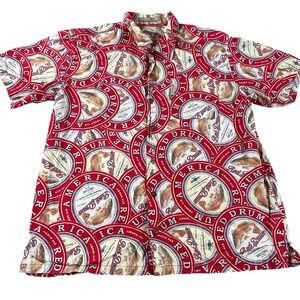 Columbia River Lodge Mens XL Red Drum Amber Ale Beer Label Print Shirt FM7258